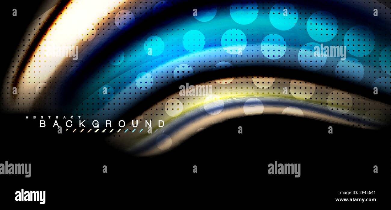 Multicolored wave lines on black background design. Multicolored wave lines on black background vector design Stock Vector
