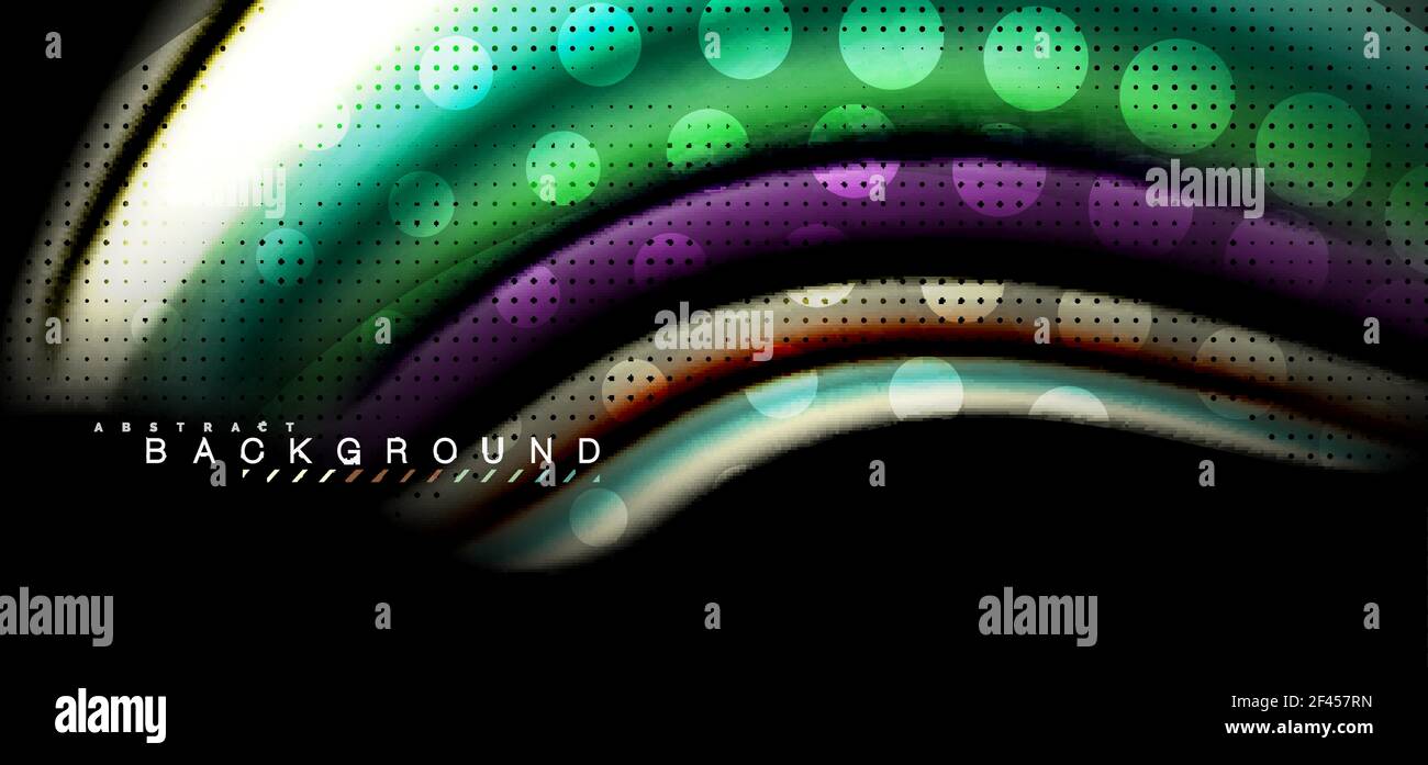 Multicolored wave lines on black background design. Multicolored wave lines on black background vector design Stock Vector