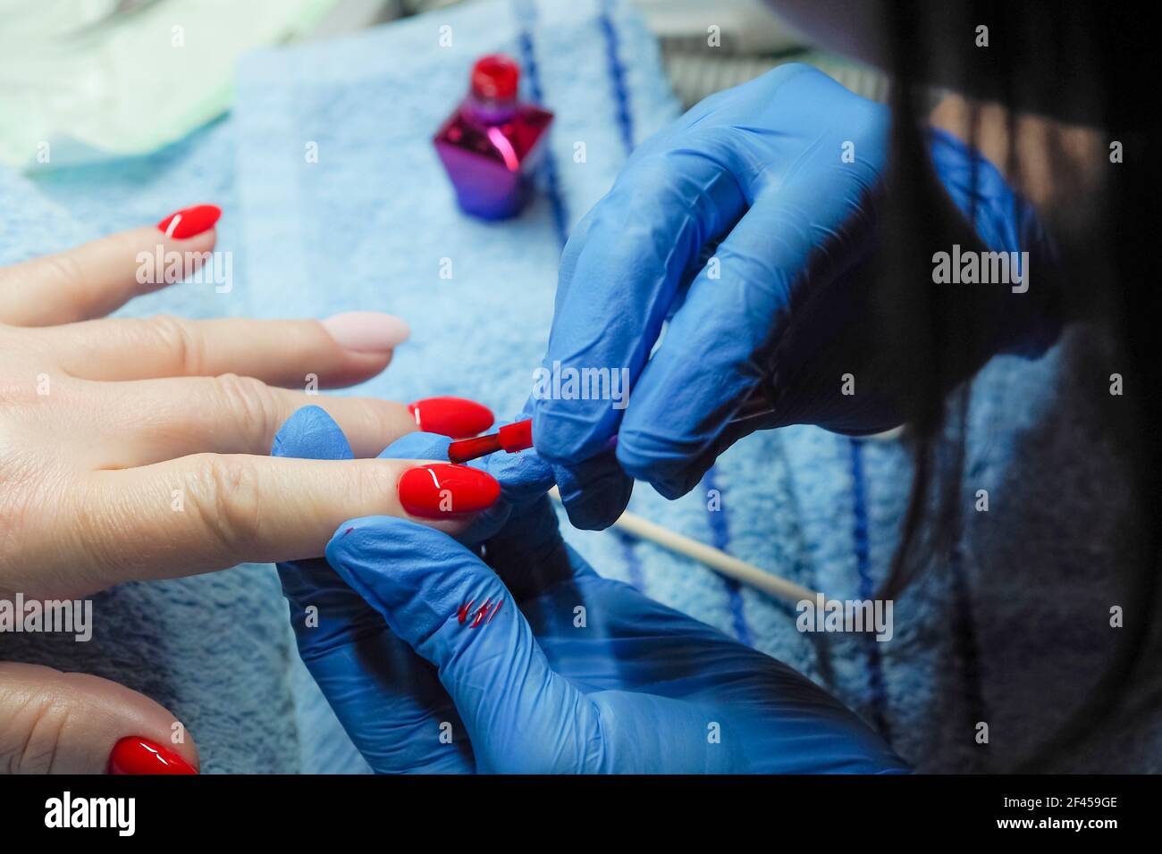 work of a professional manicurist Stock Photo Alamy
