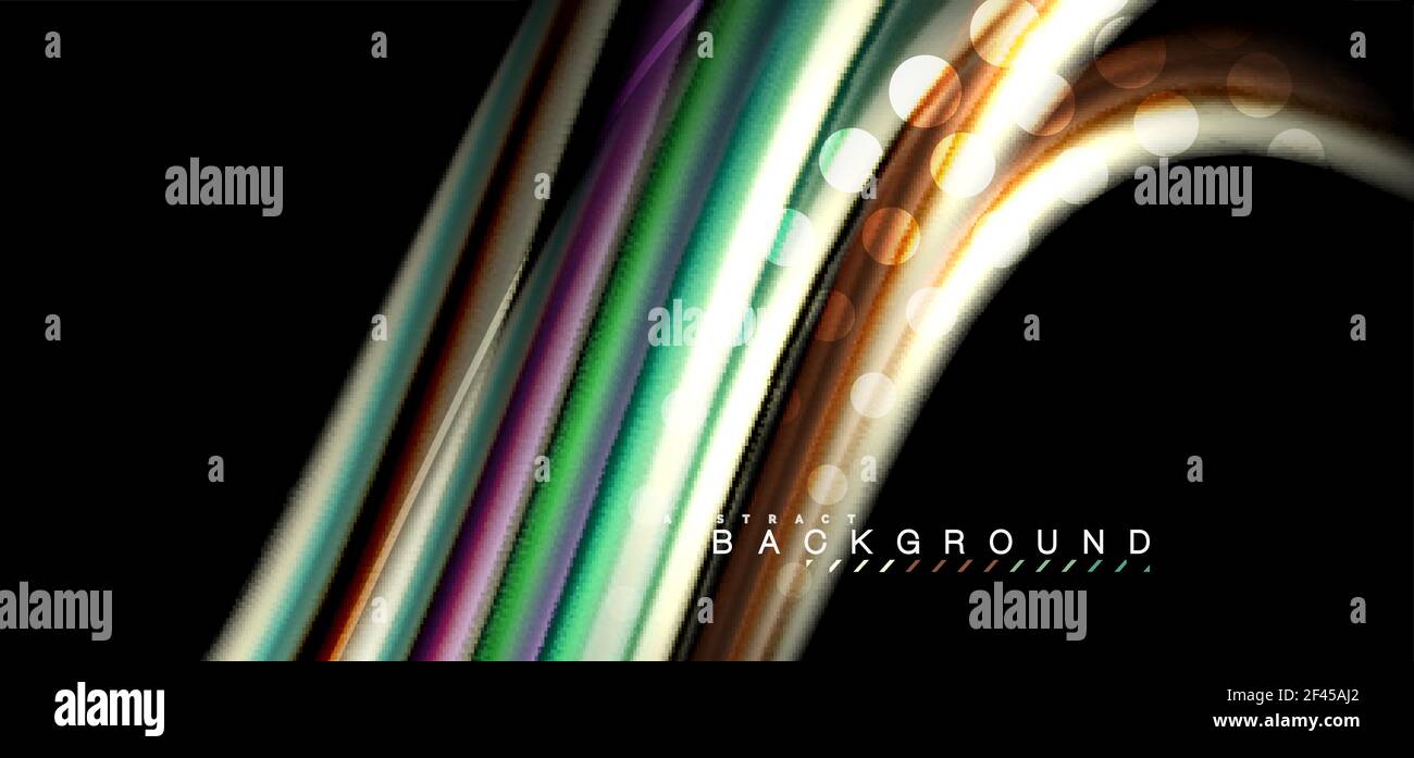 Multicolored wave lines on black background design. Multicolored wave lines on black background vector design Stock Vector