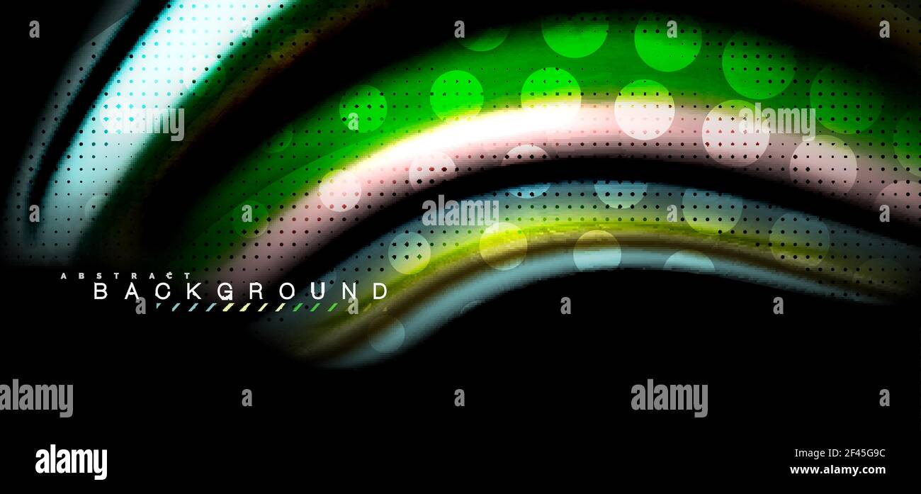 Multicolored wave lines on black background design. Multicolored wave lines on black background vector design Stock Vector