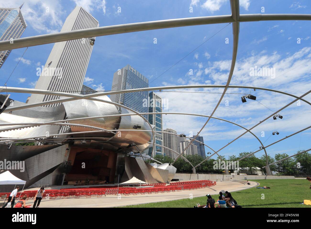 CHICAGO, USA - JUNE 27, 2013: Jay Pritzker Pavilion in Millennium Park ...