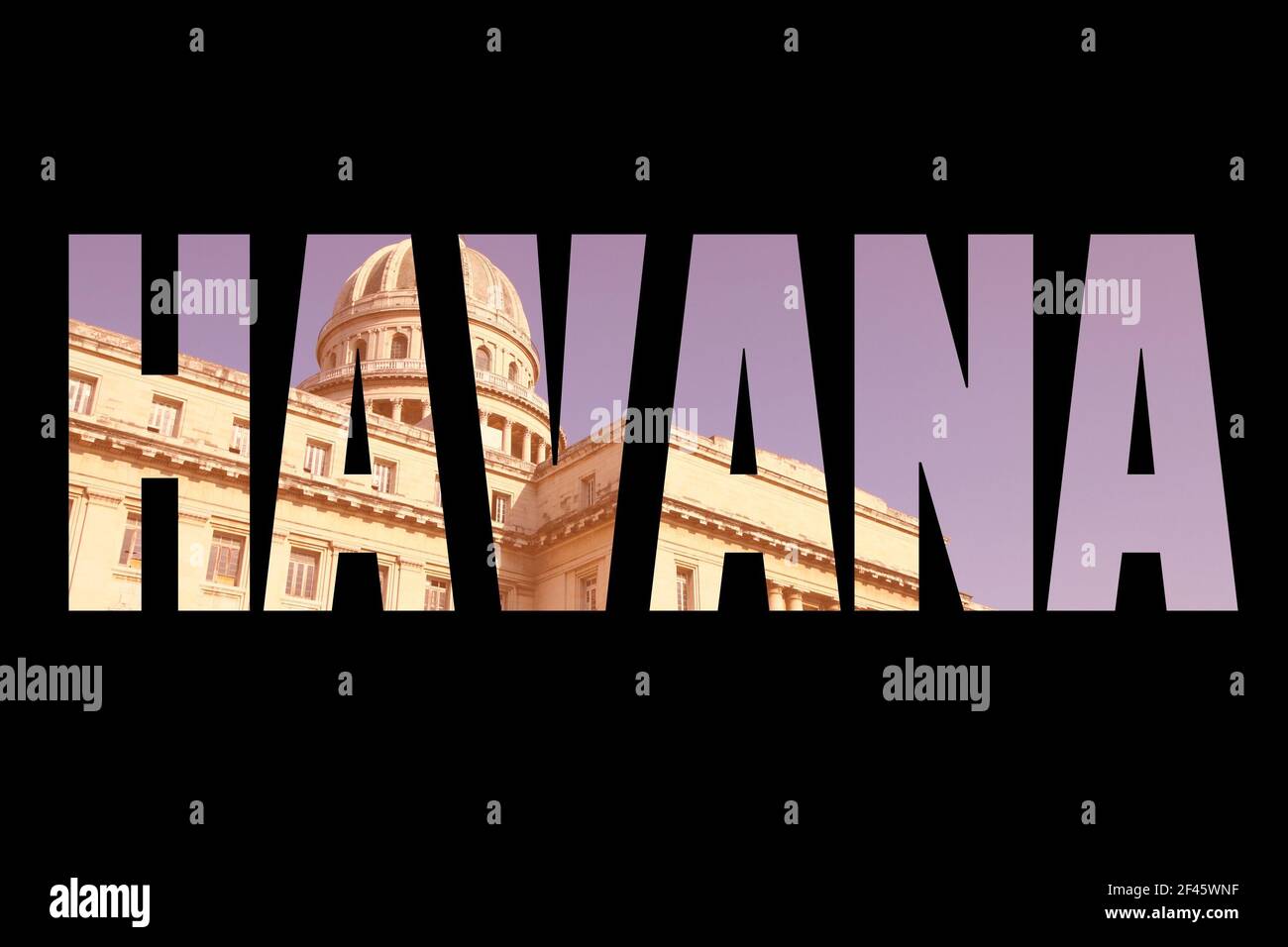 Havana, Cuba city name word text photo silhouette Stock Photo Alamy