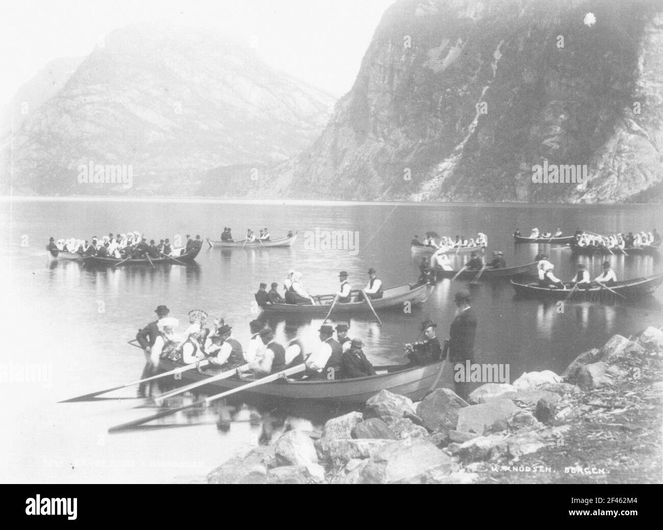 Rowing boats on the Hardangerfjord Stock Photo Alamy