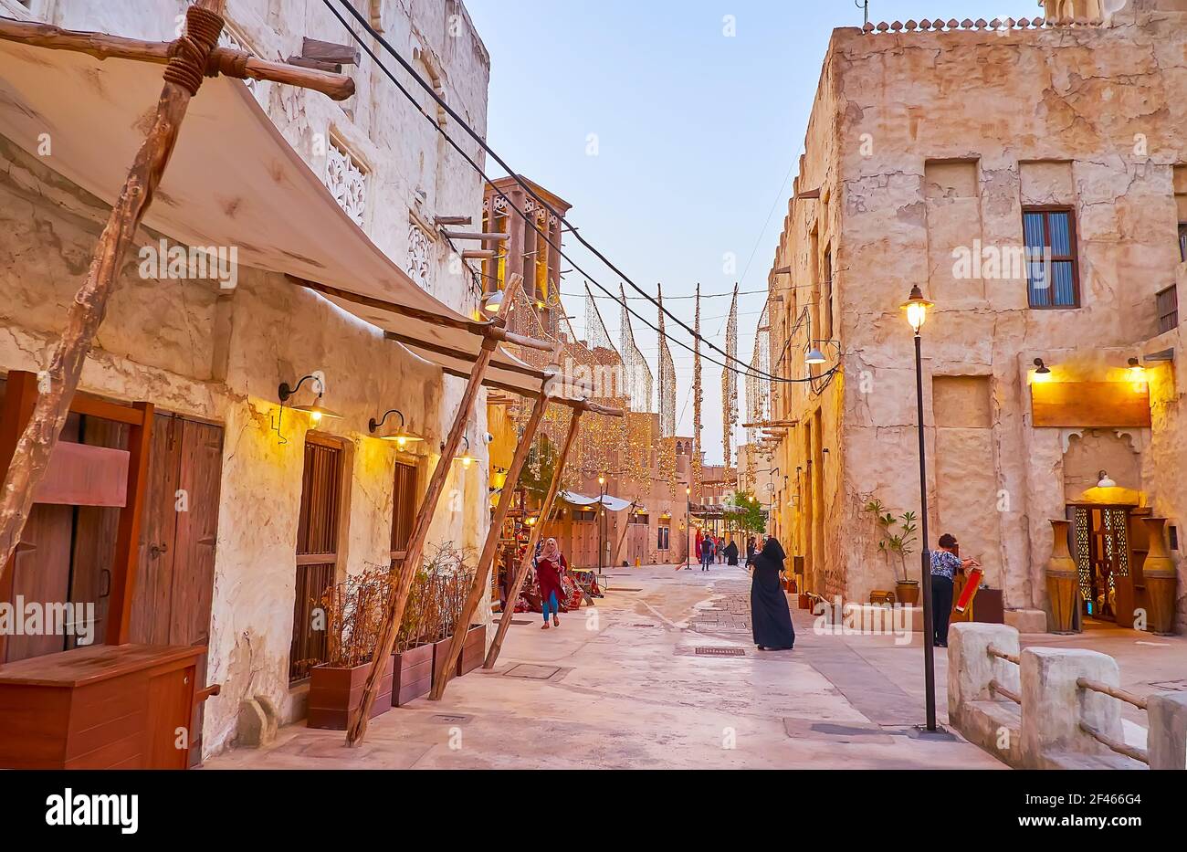 Enjoy the pleasant evening in historic Al Fahidi with restored