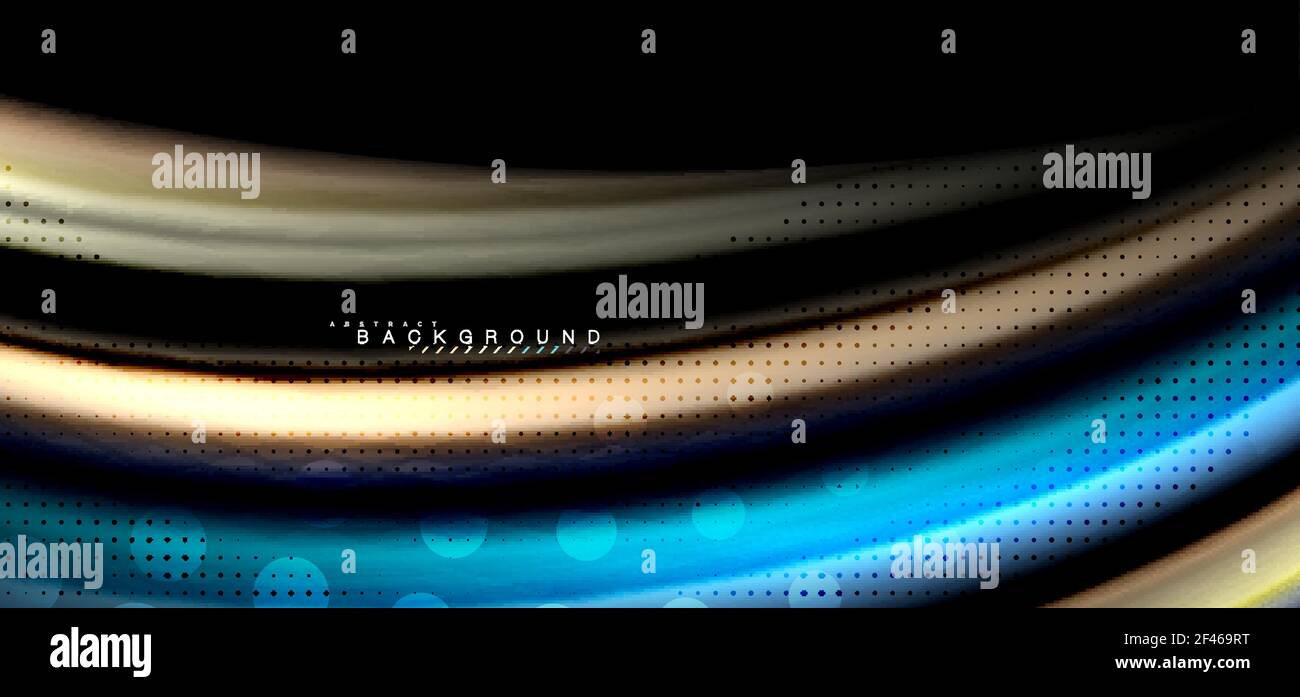 Multicolored wave lines on black background design. Multicolored wave lines on black background vector design Stock Vector
