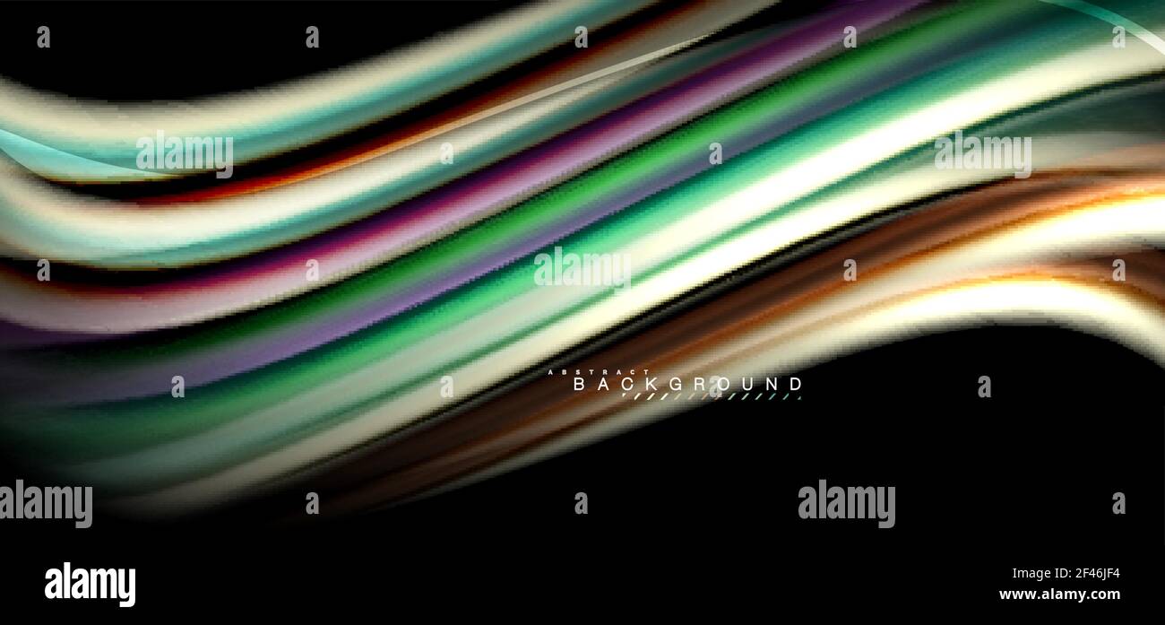 Multicolored wave lines on black background design. Multicolored wave lines on black background vector design Stock Vector