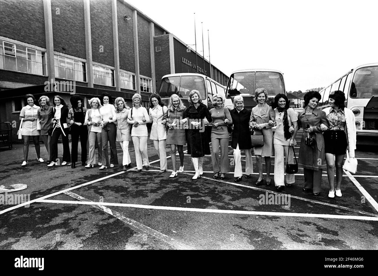 Leeds United wives at Elland Road 1971 Stock Photo