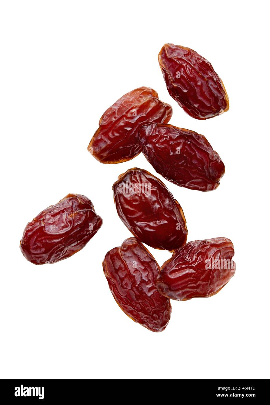 Close up of a dried date fruit over a white background. Stock Photo