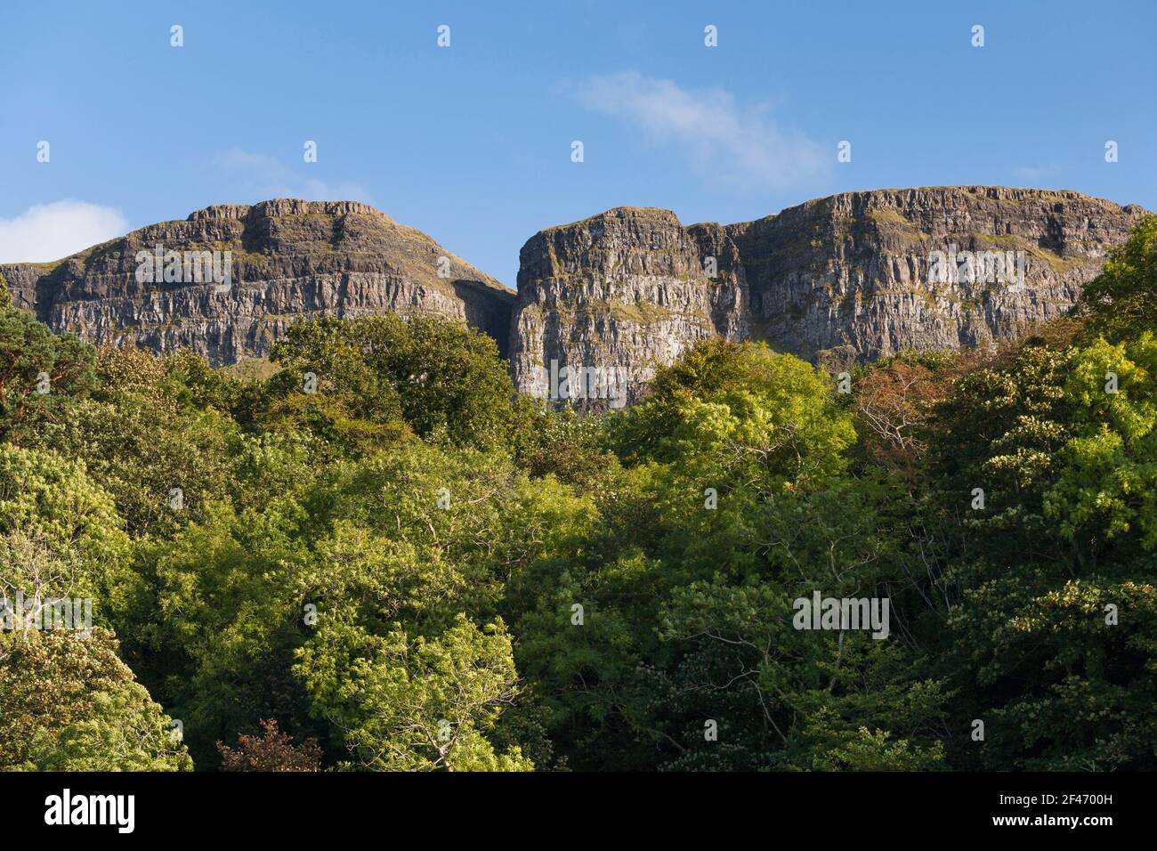 The crags of Binevenagh, an Area of Outstanding Beauty near Limavady, County Londonderry, Northern Ireland Stock Photo