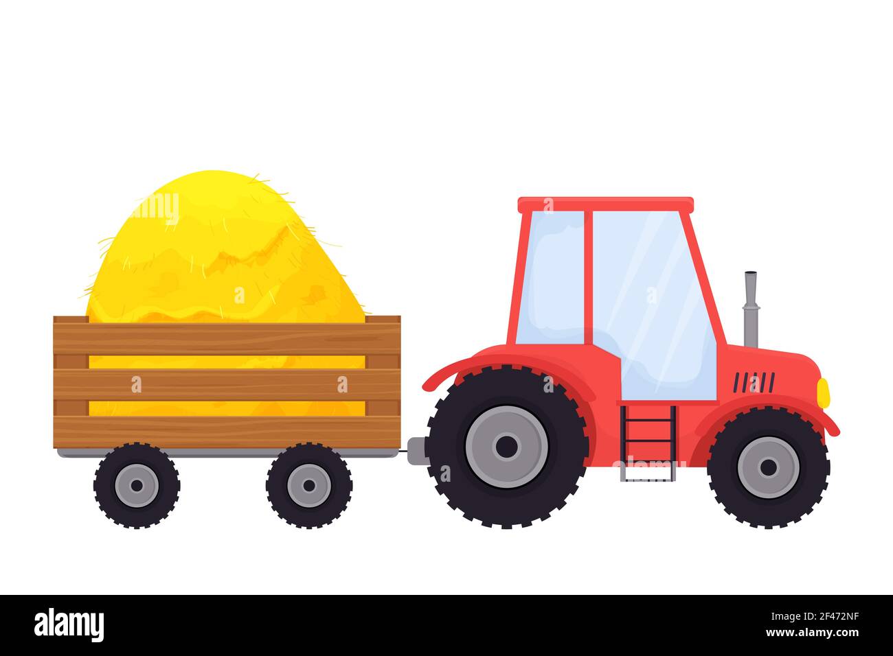 Red Farm Tractor Cartoon · Creative Fabrica