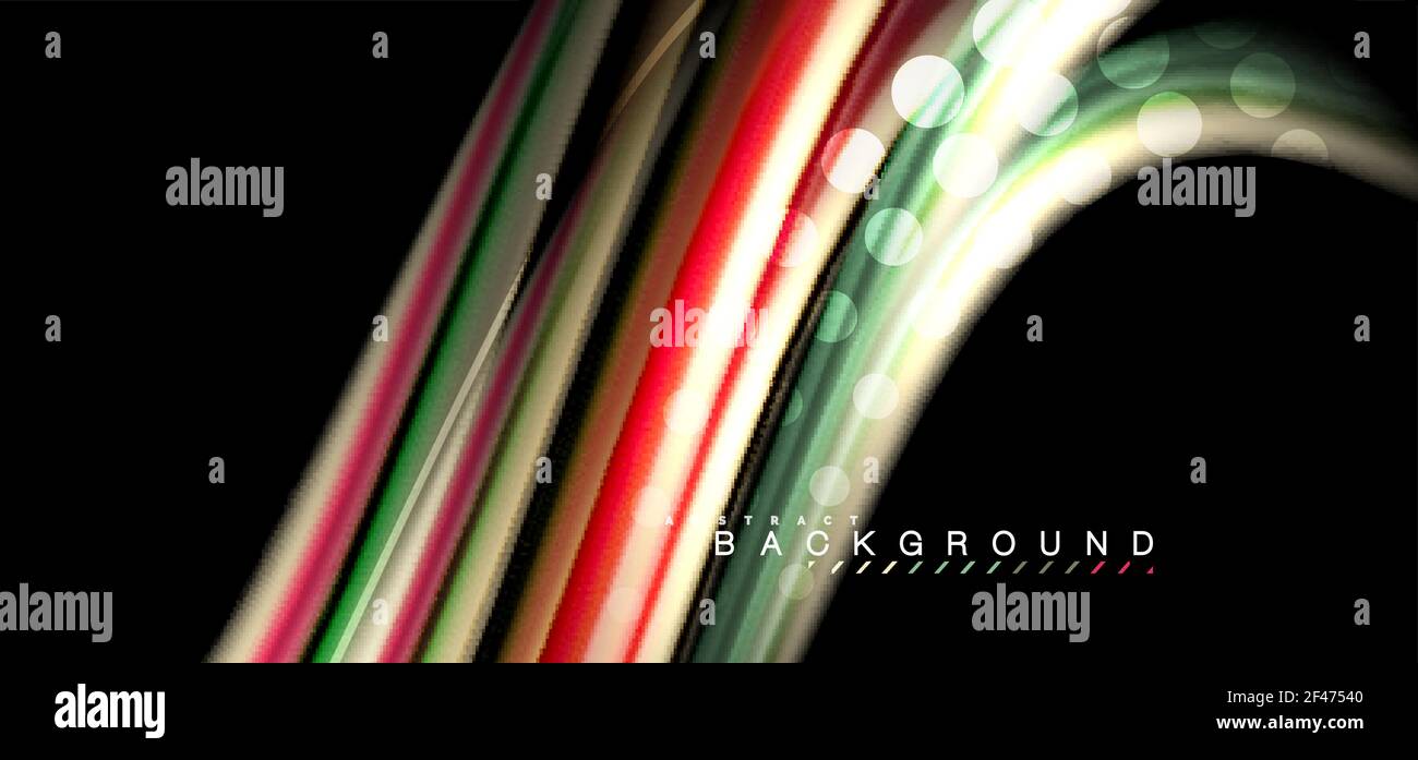 Multicolored wave lines on black background design. Multicolored wave lines on black background vector design Stock Vector