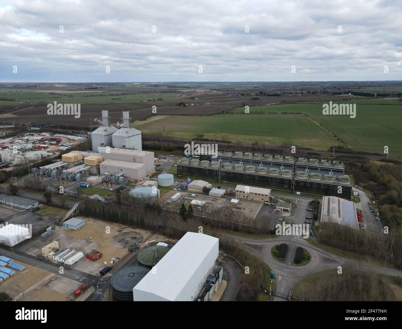 Little Barford Power Station St Neots UK  Aerial Stock Photo
