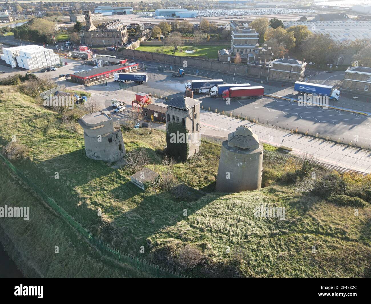 Sheerness Kent WW2 fortifications aerial image Stock Photo