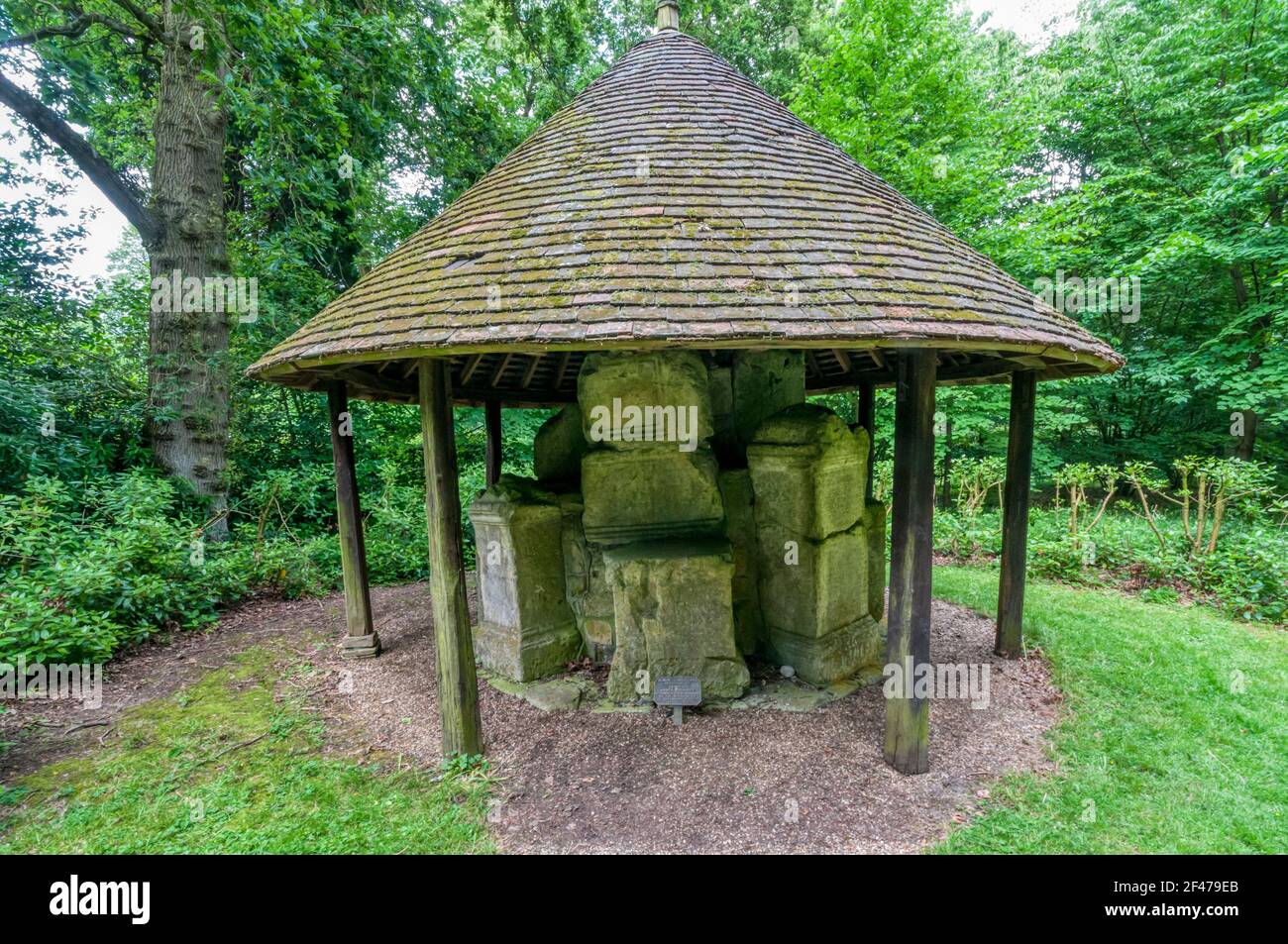 Structure in grounds of Chevening House, erected 1851, containing a number of Roman tombstones. Details in Description. Stock Photo