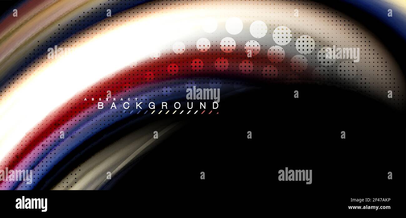 Multicolored wave lines on black background design. Multicolored wave lines on black background vector design Stock Vector