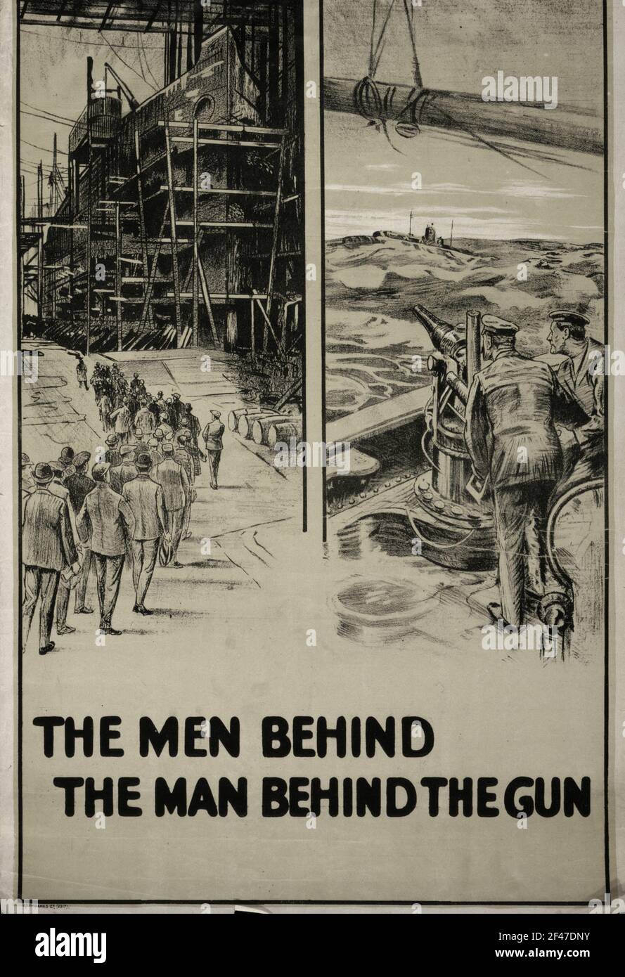 A first world war recruitment poster calling for skilled workmen to work in munitions Stock Photo