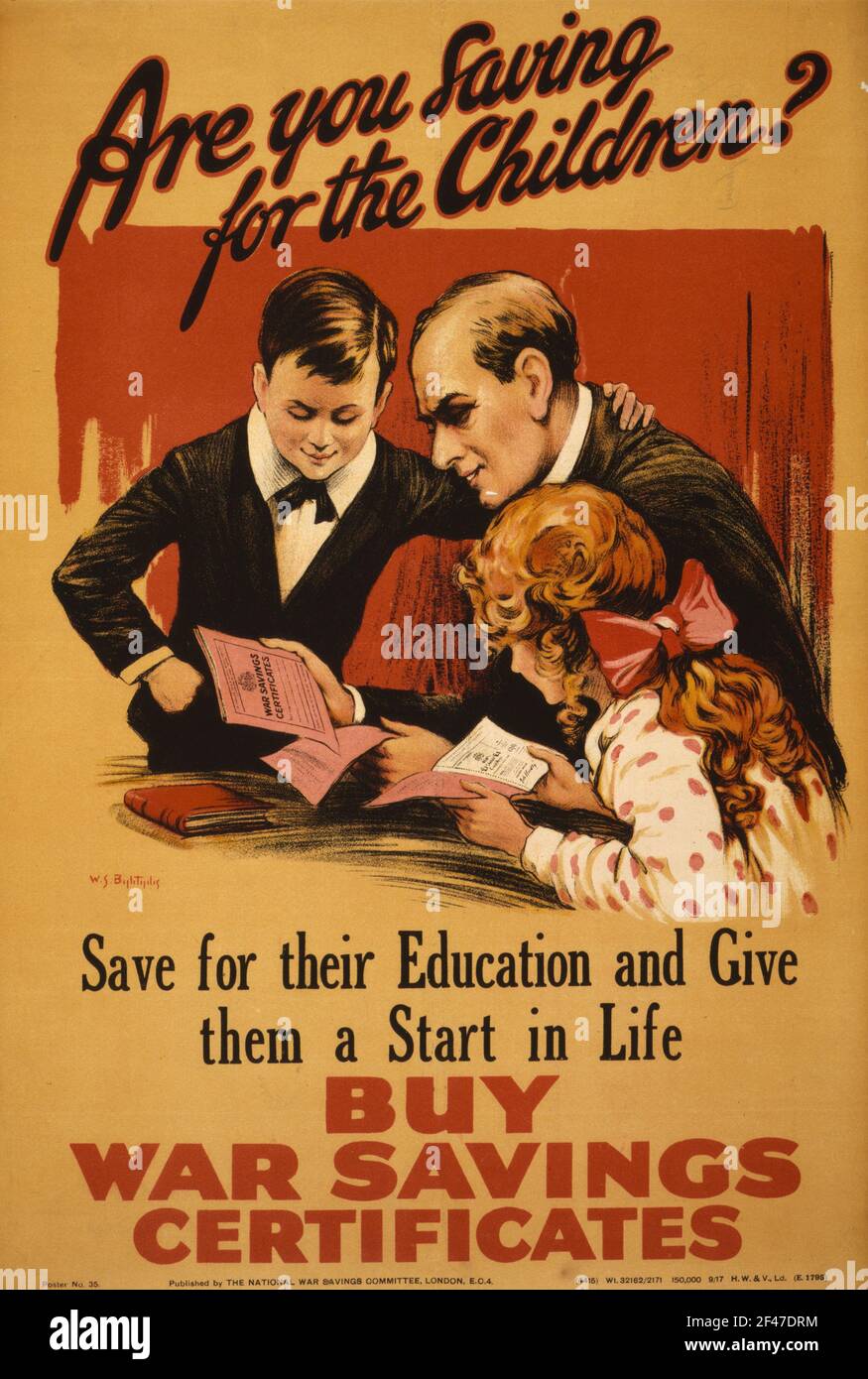 A first world war poster advertising National War Savings Certificates Stock Photo