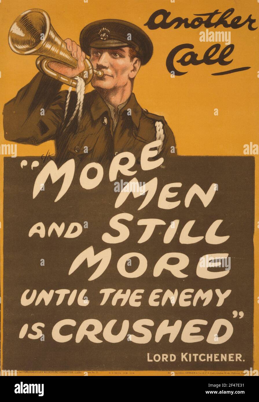 A First World War Recruitment Poster Saying Another Call Signed By Lord Kitchener Stock Photo