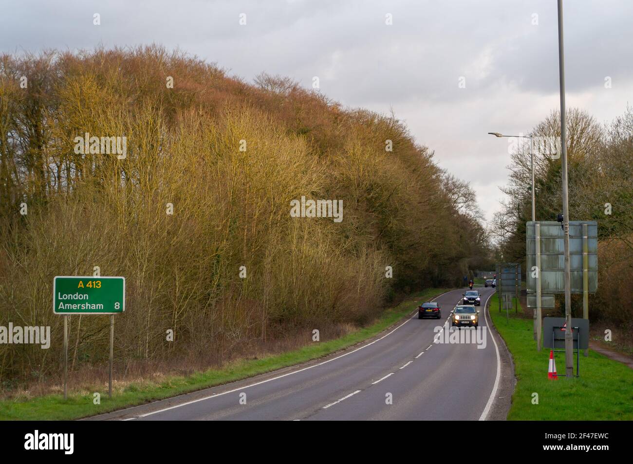 Aylesbury, UK. 15th March, 2021. Next on the chainsaw list of HS2 is