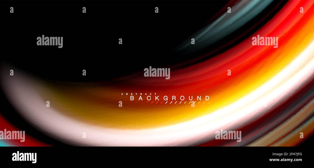 Multicolored wave lines on black background design. Multicolored wave lines on black background vector design Stock Vector