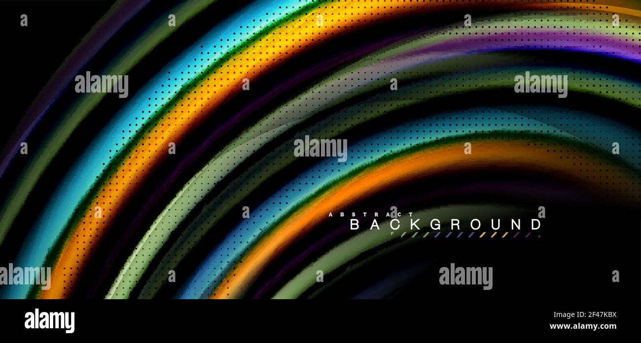 Multicolored wave lines on black background design. Multicolored wave lines on black background vector design Stock Vector