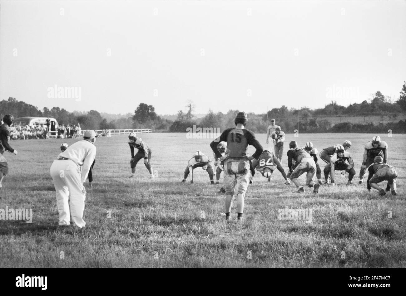High School Football Game, Greensboro, Greene County, Georgia, USA, Jack Delano, U.S. Office of War Information, September 1941 Stock Photo