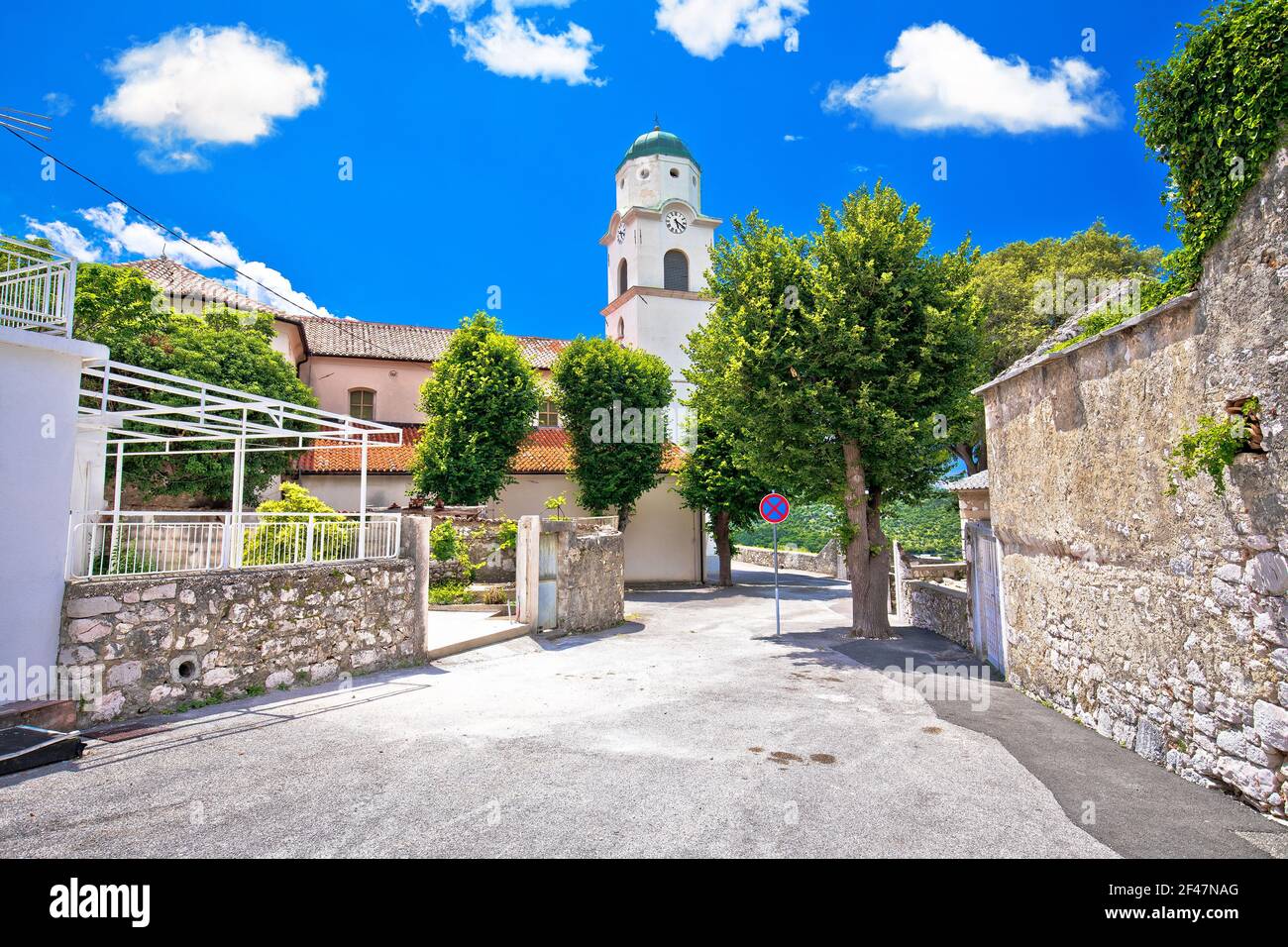 Historic town of Bribir in Vinodol valley street view, Kvarner region of Croatia Stock Photo