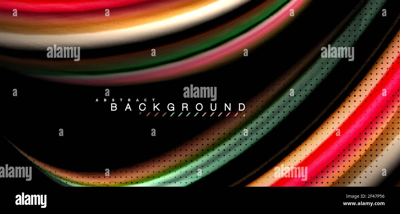 Multicolored wave lines on black background design. Multicolored wave lines on black background vector design Stock Vector
