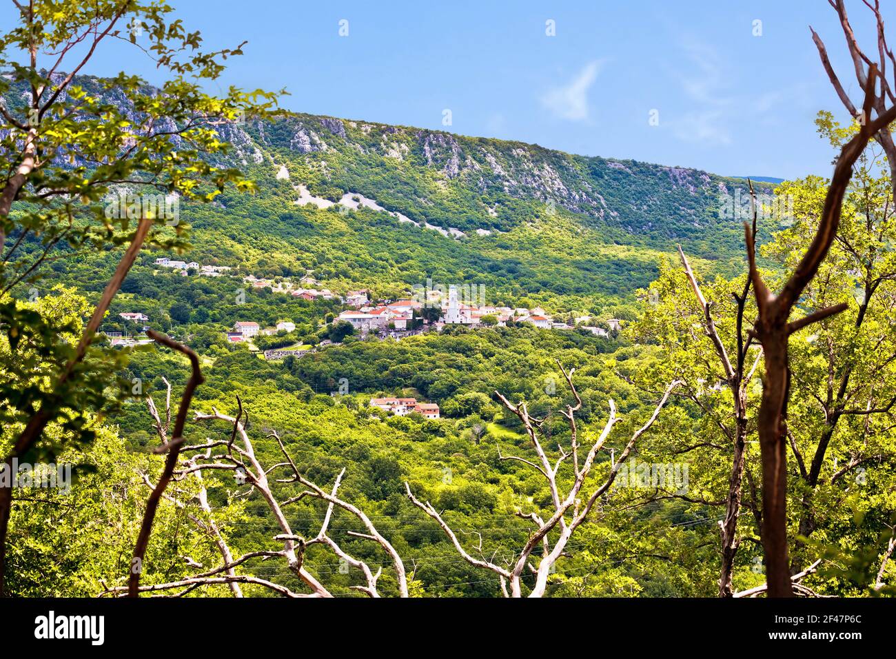 Historic town of Bribir in Vinodol valley view, Kvarner region of Croatia Stock Photo