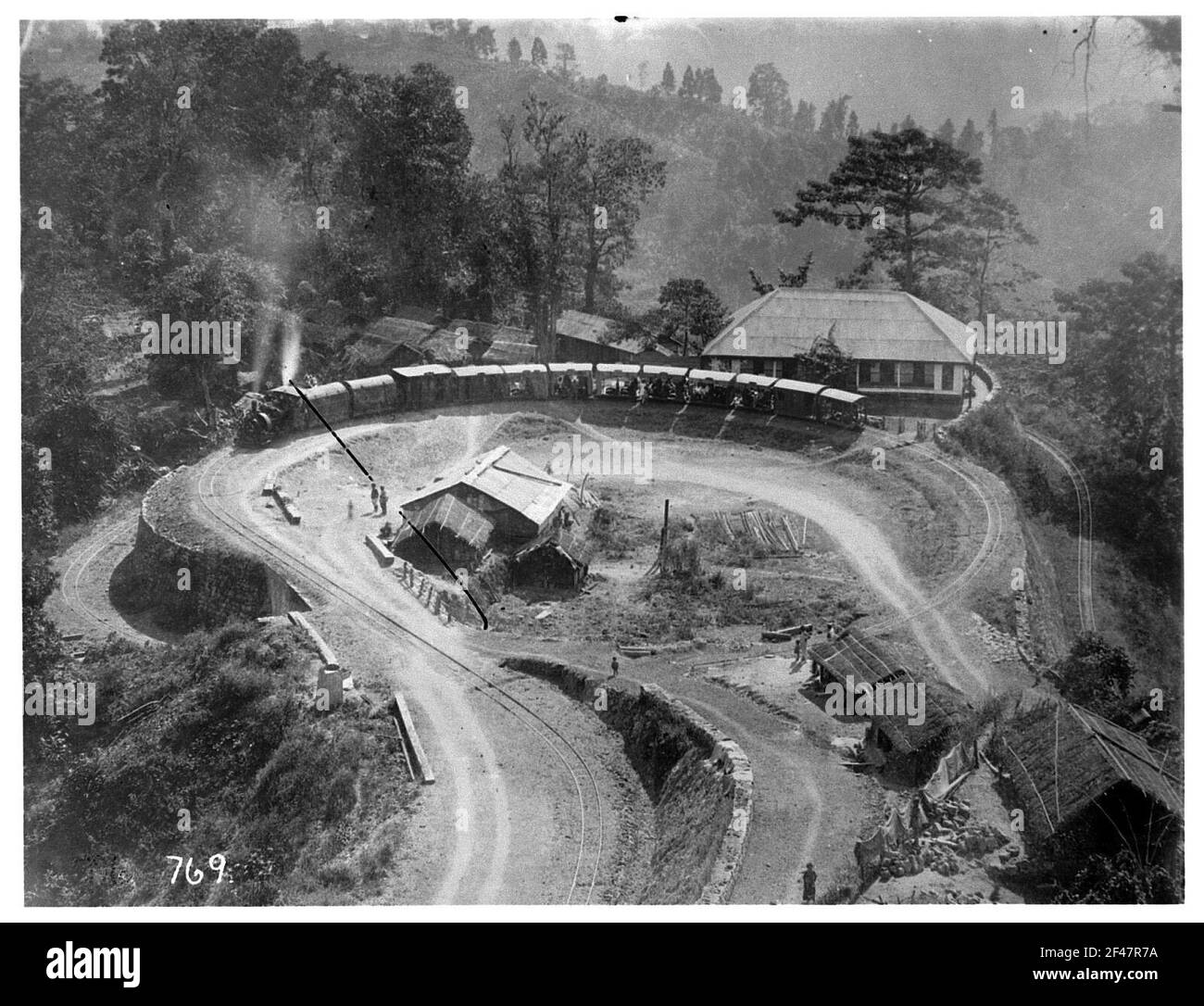 Darjeeling, India. Railway line in a serpentine Stock Photo