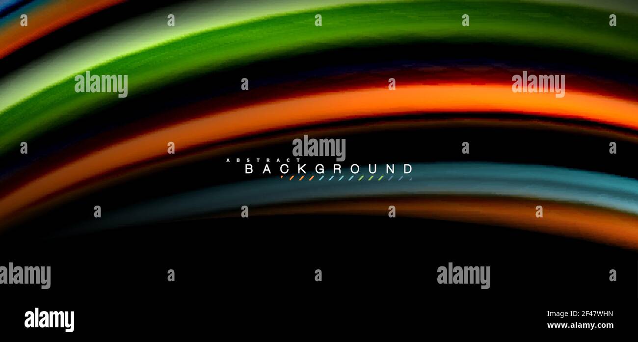 Multicolored wave lines on black background design. Multicolored wave lines on black background vector design Stock Vector