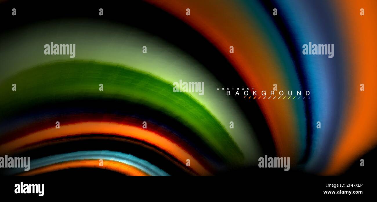 Multicolored wave lines on black background design. Multicolored wave lines on black background vector design Stock Vector
