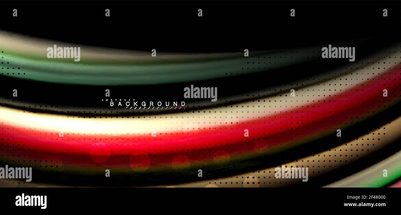 Multicolored wave lines on black background design. Multicolored wave lines on black background vector design Stock Vector