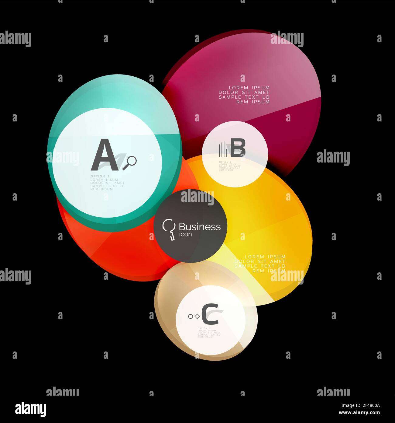 Glass circles on black. Glass circles on black, vector abstract background Stock Vector