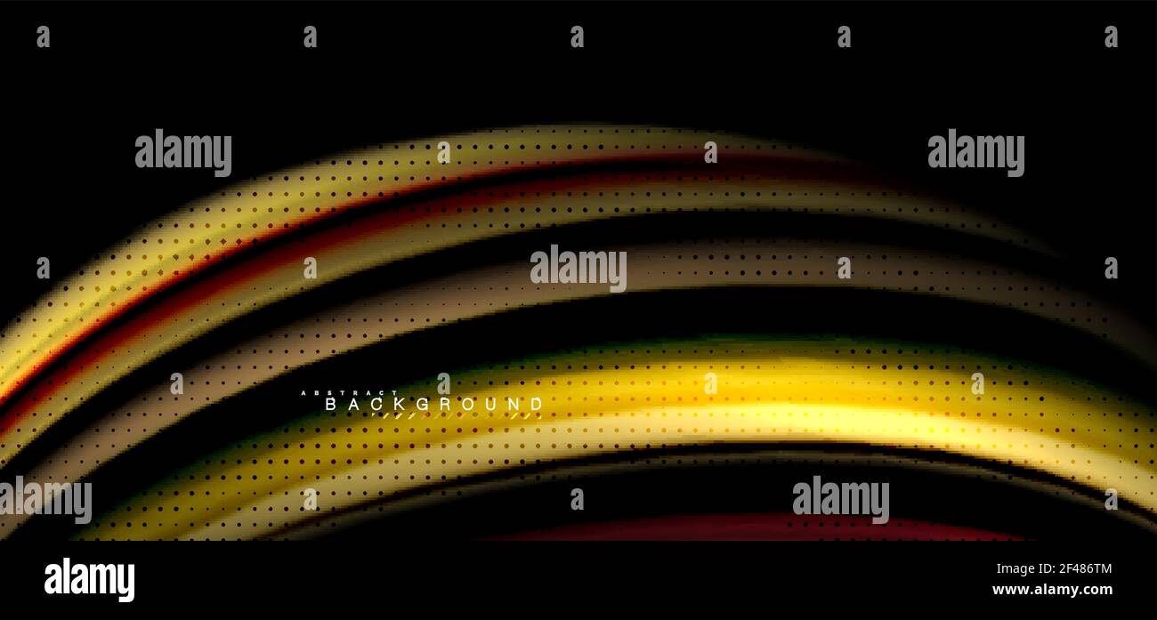 Multicolored wave lines on black background design. Multicolored wave lines on black background vector design Stock Vector