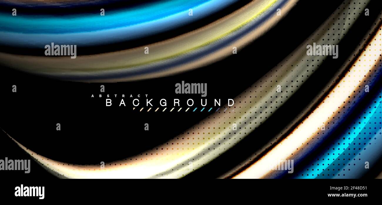 Multicolored wave lines on black background design. Multicolored wave lines on black background vector design Stock Vector