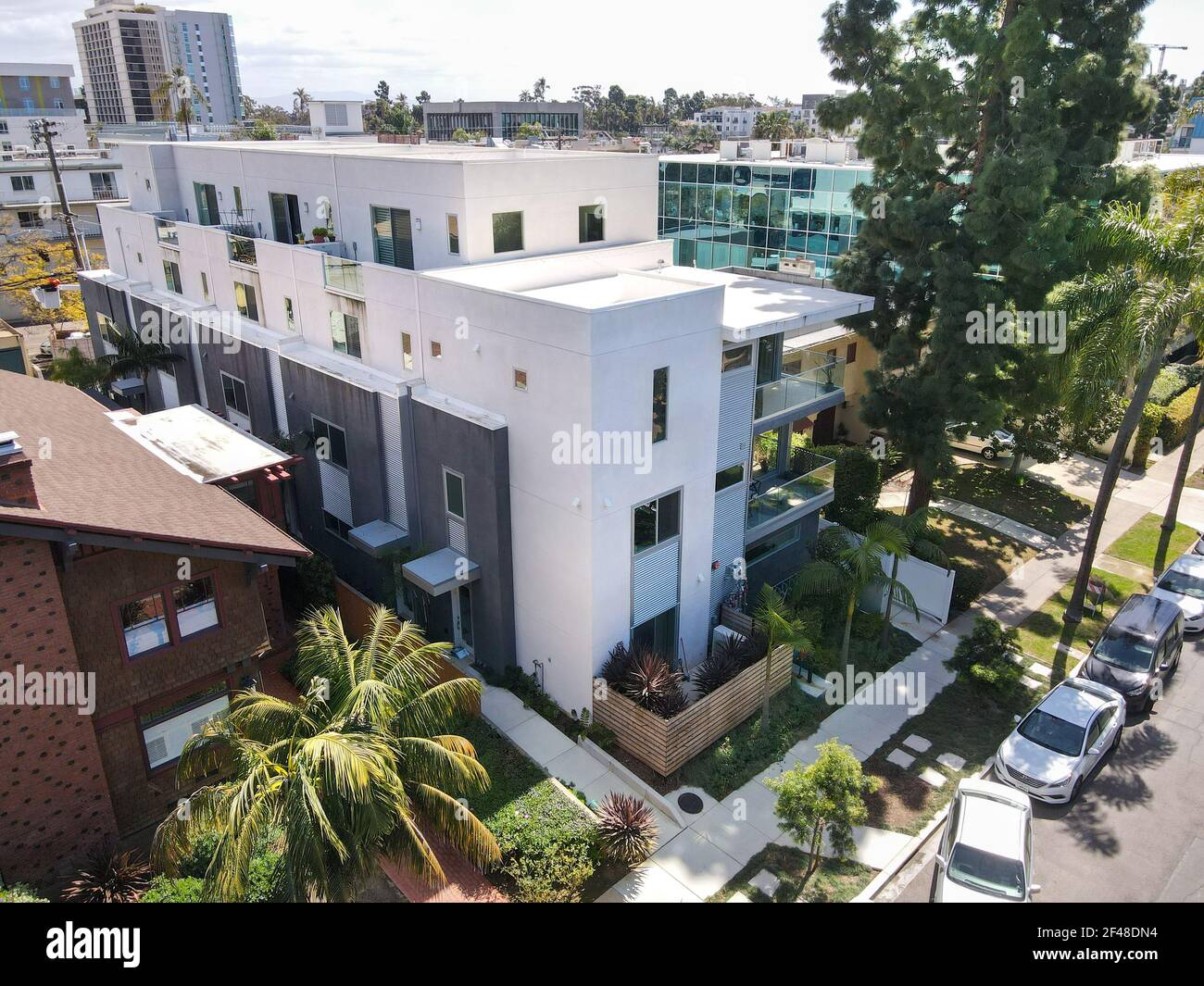 Modern apartment building in Hillcrest neighborhood in San Diego