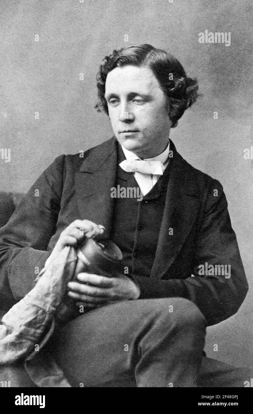 Lewis Carroll. Portrait of the English writer, Charles Lutwidge Dodgson (1832-1898) by Oscar Gustav Rejlander, 1863 Stock Photo