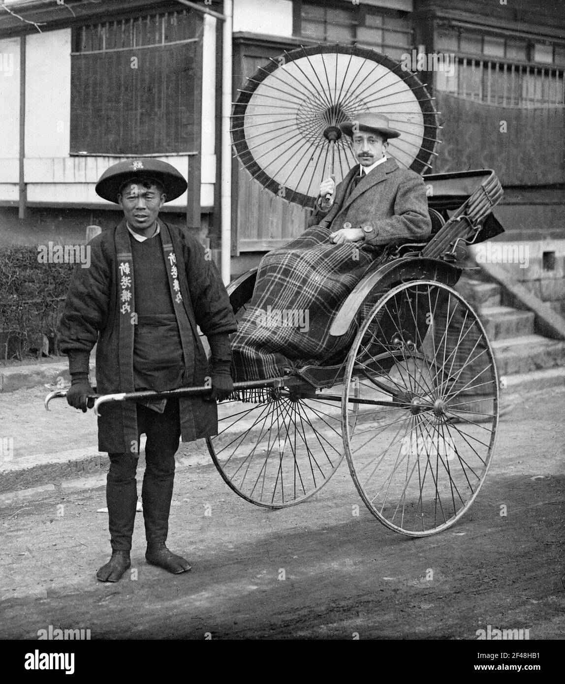 Japan. Rickage driver with tourist Japan. Rickage driver with tourist Stock Photo
