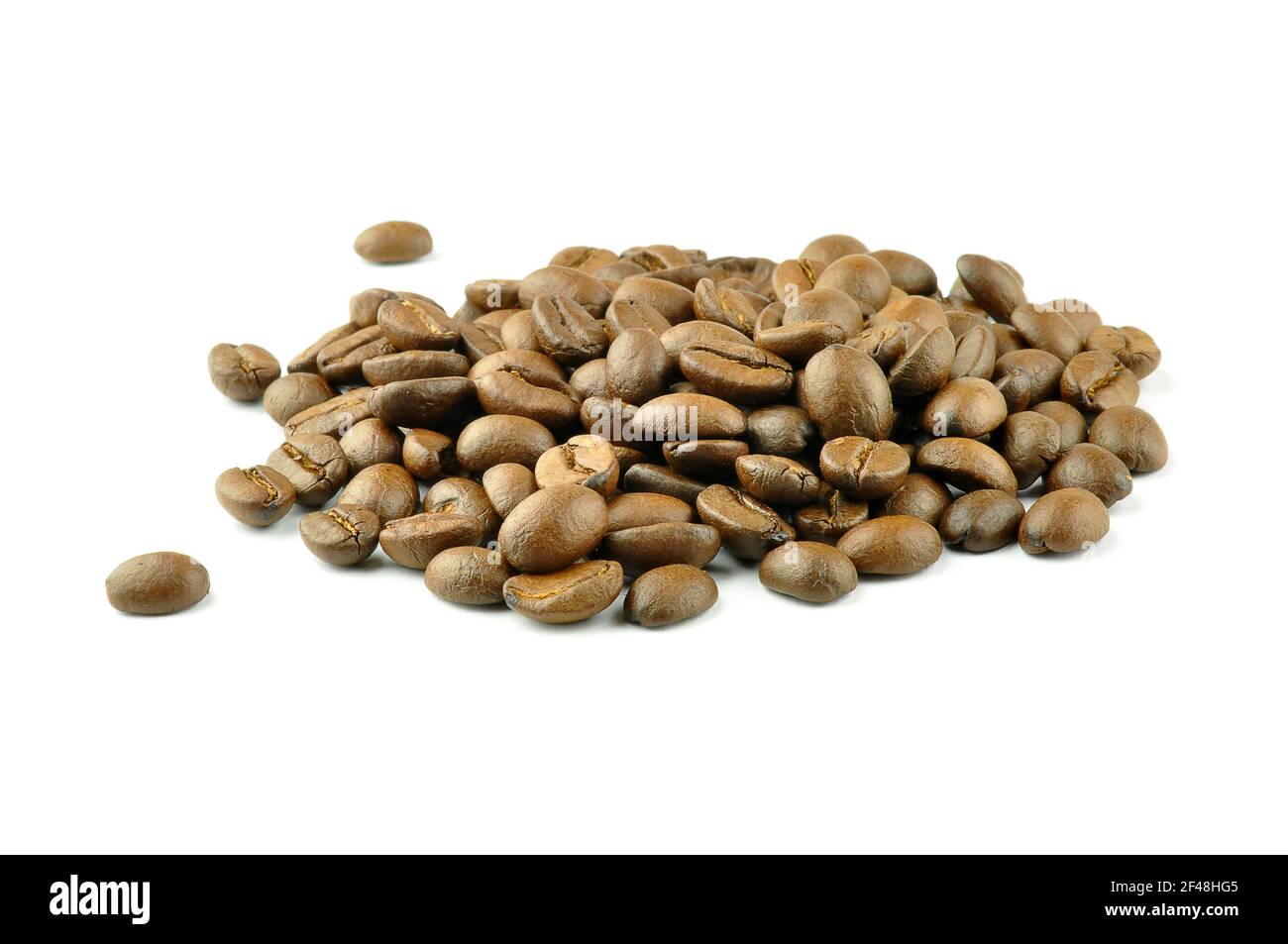 Coffee beans isolated on a white background. Stock Photo