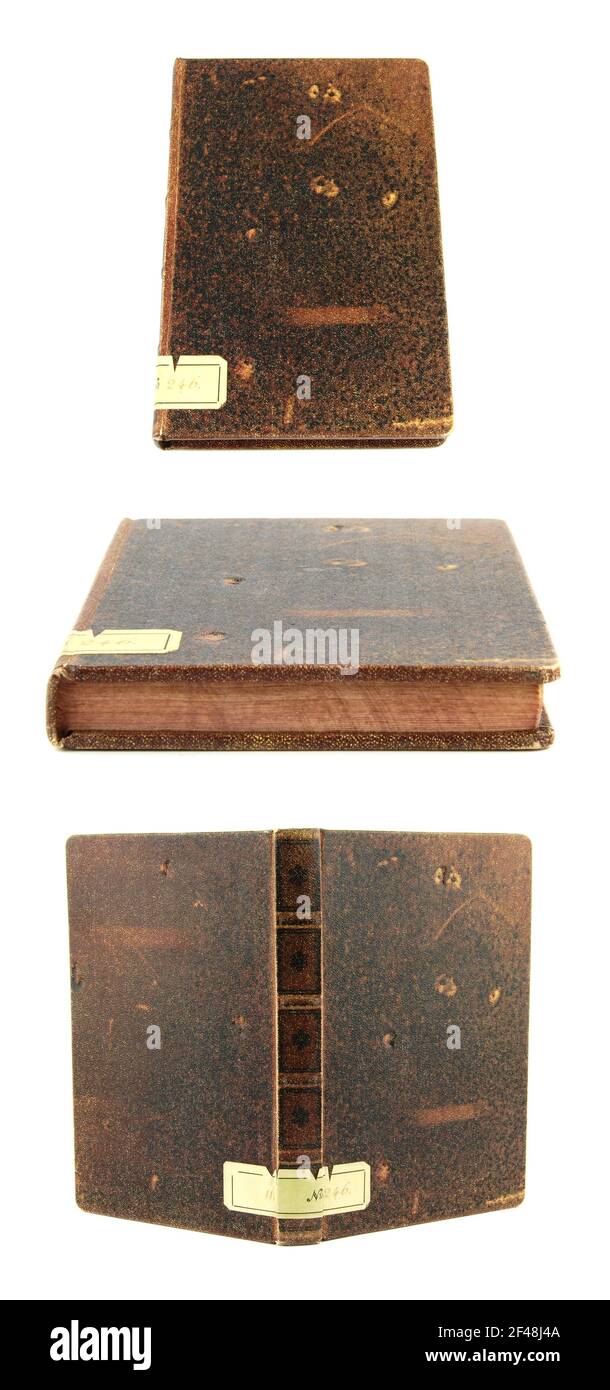 Old book isolated on a white background Stock Photo