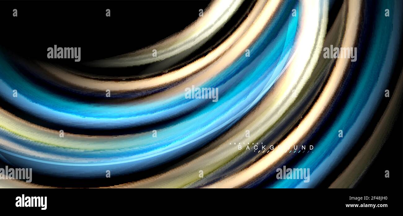 Multicolored wave lines on black background design. Multicolored wave lines on black background vector design Stock Vector