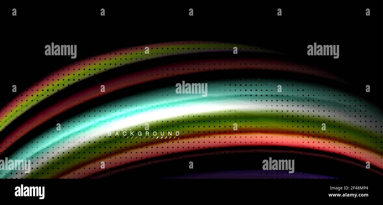 Multicolored wave lines on black background design. Multicolored wave lines on black background vector design Stock Vector