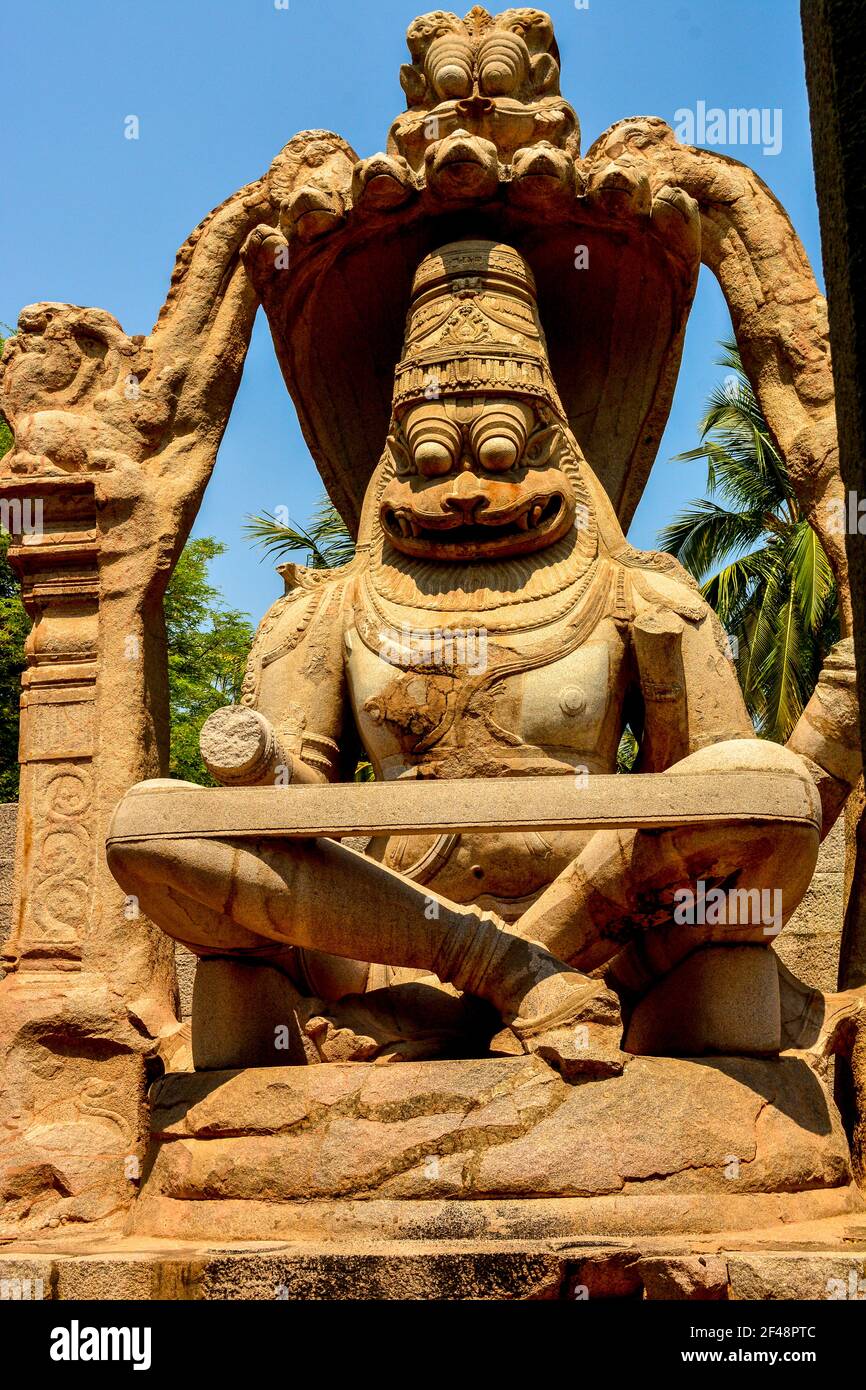 Narasimha in Hampi, UNESCO World Heritage Site, Karnataka, India, Asia Stock Photo