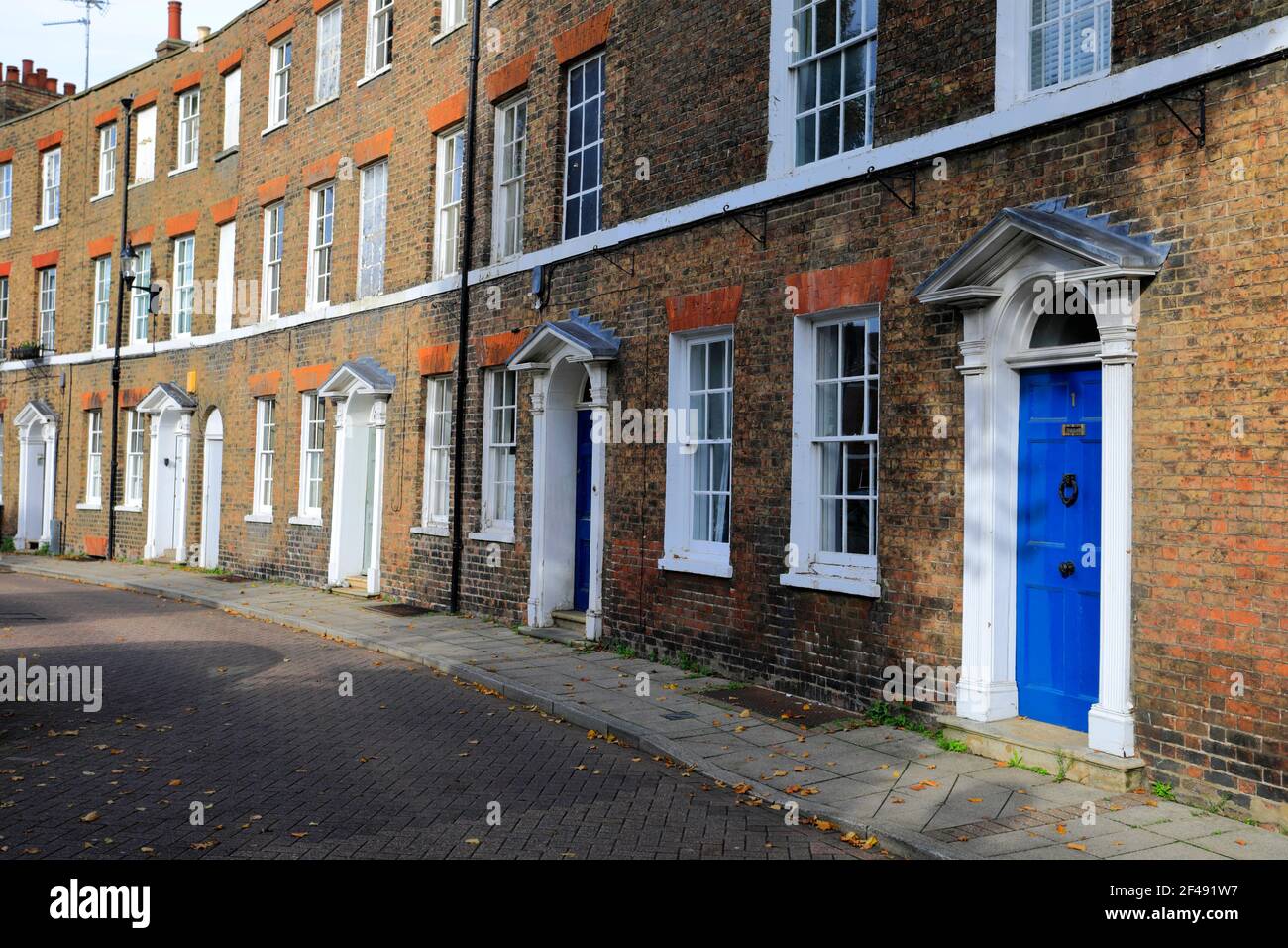 The Crescent, a row of houses, Union Place, Wisbech town