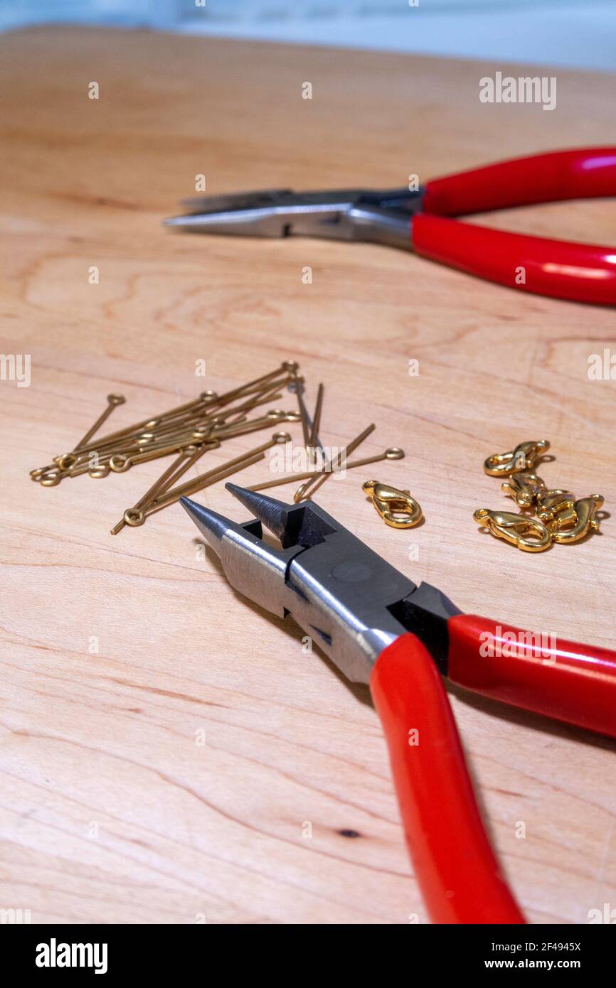 Jewelry making pliers, USA Stock Photo