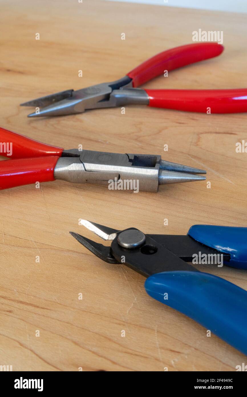 Jewelry making pliers, USA Stock Photo