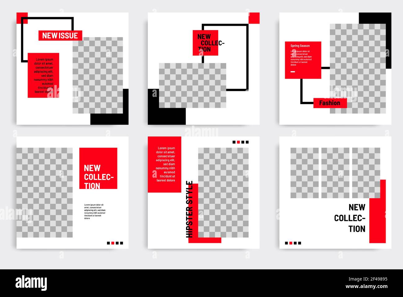 Minimal layout design background vector illustration in black red white ...