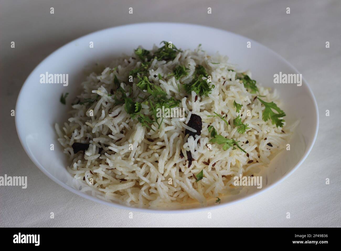 Steamed basmati rice flavoured with Cumin and spices. Locally known as